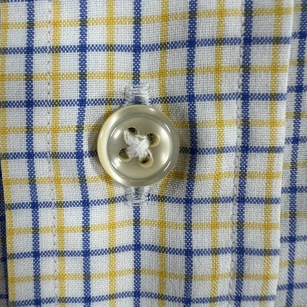 Polo Ralph Lauren Shirt Mens 17 White Check Long Sleeve Button Up Regent Fit